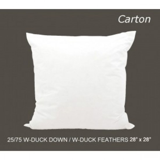 25/75 Duck Down/Feather Inserts 28 (inch) x 28 (inch)- Carton of 10