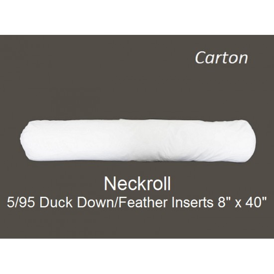 5/95 Duck Down/Feather Inserts 8 (inch) x 40 (inch) Neckroll - Carton of 10