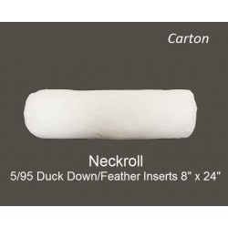 5/95 Duck Down/Feather Inserts 8 (inch) x 24 (inch) Neckroll - Carton of 12